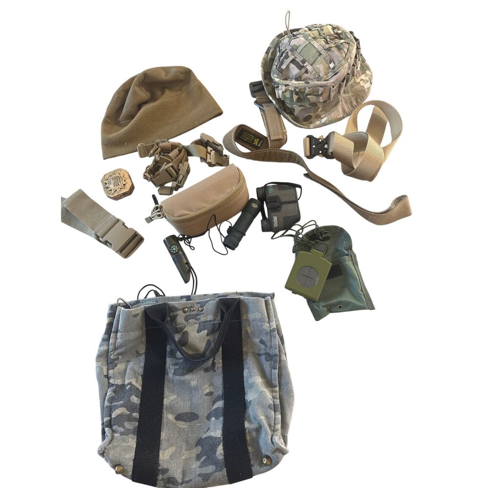 Military Tactical Gear Survival Lot London Bridge Trading Belt Binoculars Hat